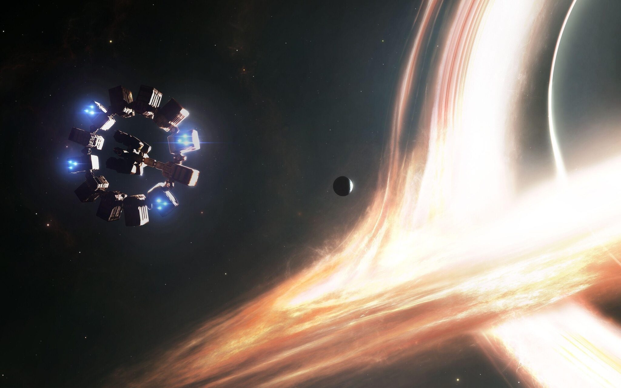 La stazione spaziale e il buco nero Gargantua