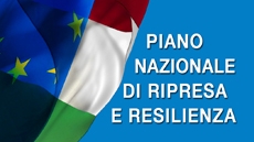Foto di bandiera italiana ed europea