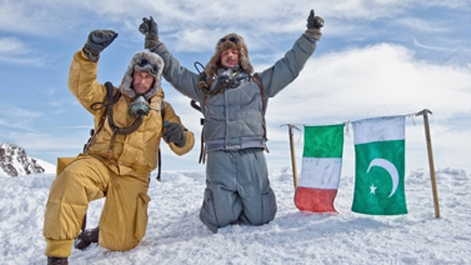 Una scena della fiction K2: la montagna degli italiani