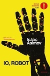 Copertina libro, mano robotica su sfondo giallo