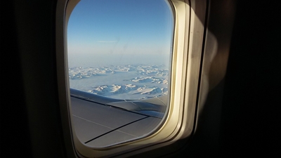 L'Artico dall'oblò dell'aereo